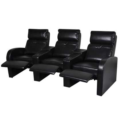 Picture of Home Cinema Recliner Reclining Sofa 3-seat - Black