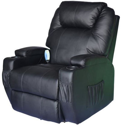 Picture of Living Room Recliner Massage Chair Heated - Black