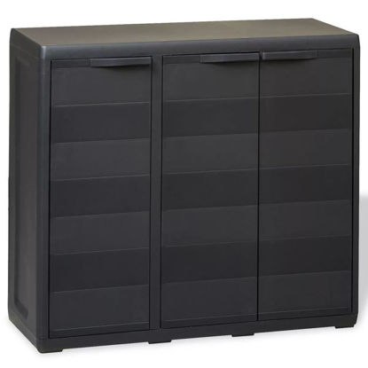 Picture of Outdoor Garden Storage Cabinet with 2 Shelves - Black