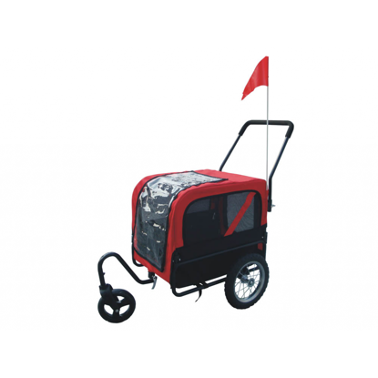 Picture of Pet Dog Bike Bicycle Trailer with Jogger - Red/Black
