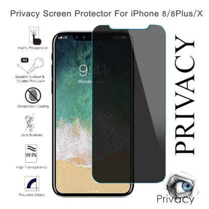 Picture of Privacy Screen Protector Film Guard for iPhone 8 8Plus X