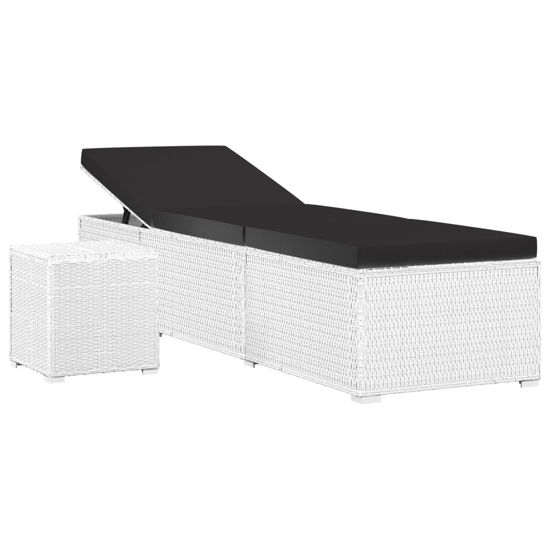 Picture of Outdoor Lounger with Tea Table - White