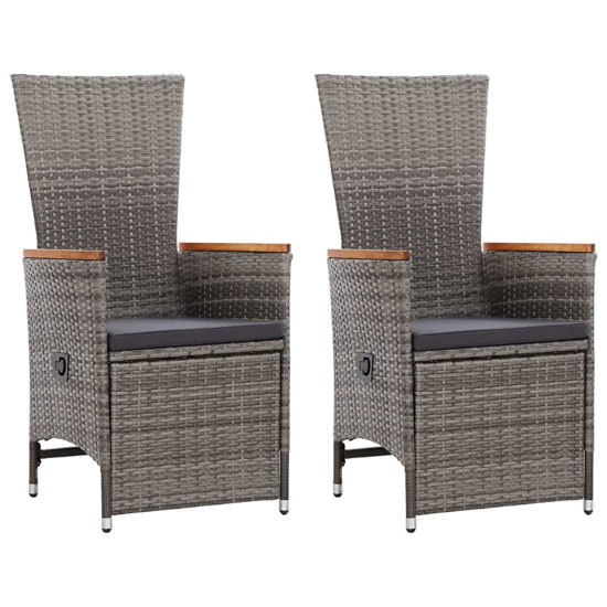 Picture of Outdoor Patio Reclining Chairs - 2 pcs Gray