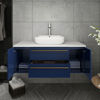 Picture of Lucera 42" Royal Blue Wall Hung Modern Bathroom Cabinet w/ Top & Vessel Sink