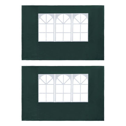 Picture of Outdoor Tent Sidewalls with Window - 2 pc Green