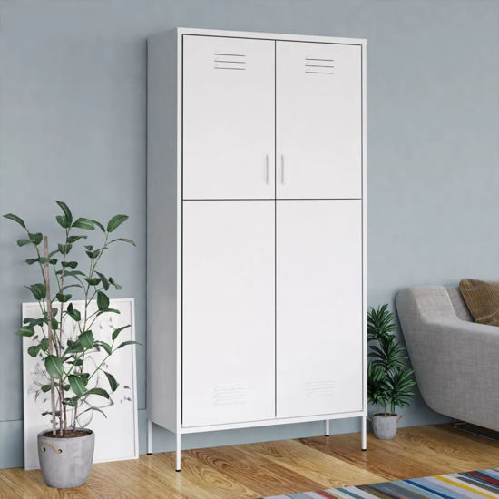 Picture of Industrial Steel Locker Steel Wardrobe Storage Cabinet 35"- White