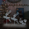 Picture of Christmas Decor Acrylic Flying Reindeer & Sleigh - White