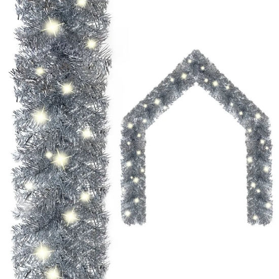 Picture of 16' Christmas Garland with LED - Silver
