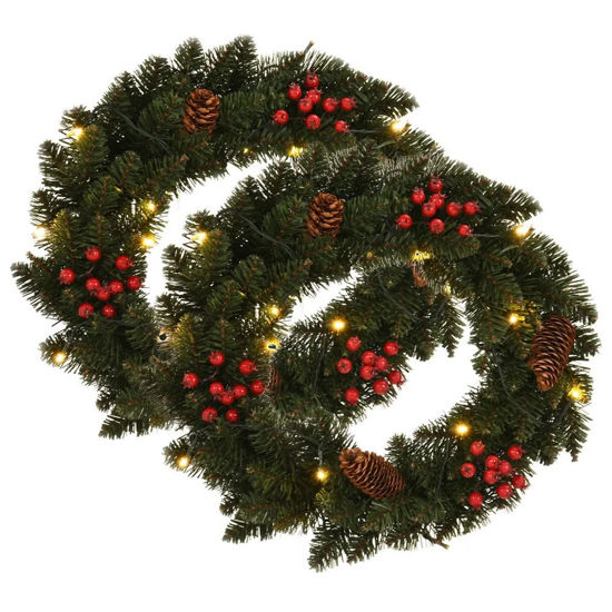 Picture of 1.5' Christmas Wreaths - 2 pc Green