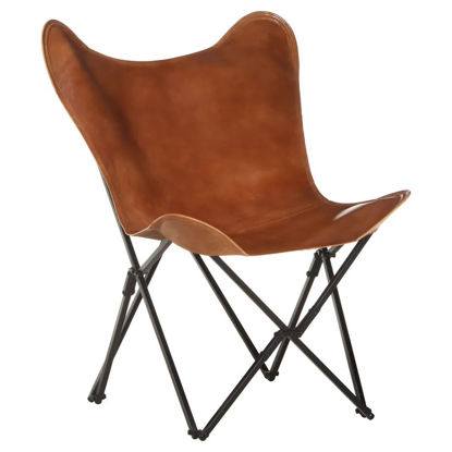 Picture of Leather Butterfly Chair - Brown