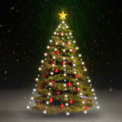 Picture of Outdoor Christmas Tree Net with LED Lights 83" - C White