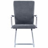 Picture of Dining Suede Leather Chairs with Armrest - 2 pc Gray