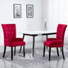 Picture of Velvet Dining Chairs with Armrest - 1 pc Red