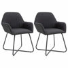 Picture of Dining Fabric Chairs with Armrest - 2 pc Black