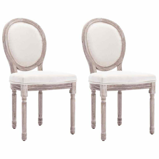 Picture of Dining Fabric Chairs  - 2 pc Cream