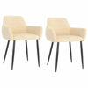 Picture of Dining Velvet Chairs with Armrest - 2 pc Cream