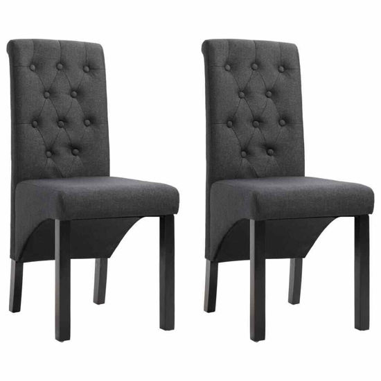 Picture of Fabric Dining Chairs - 2 pc Dark Gray