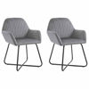 Picture of Dining Velvet Armchair Chairs - 2 pc Gray