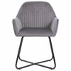 Picture of Dining Velvet Armchair Chairs - 2 pc Gray