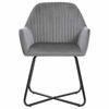 Picture of Dining Velvet Armchair Chairs - 4 pc Gray