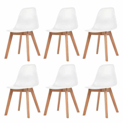 Picture of Plastic Dining Chairs - 6 pc White