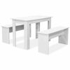 Picture of Kitchen Dining Table with Benches 47" - White