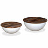 Picture of Living Room Round Wooden Coffee Table with Storage - 2 pc White SRW
