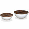 Picture of Living Room Round Wooden Coffee Table with Storage - 2 pc White SRW