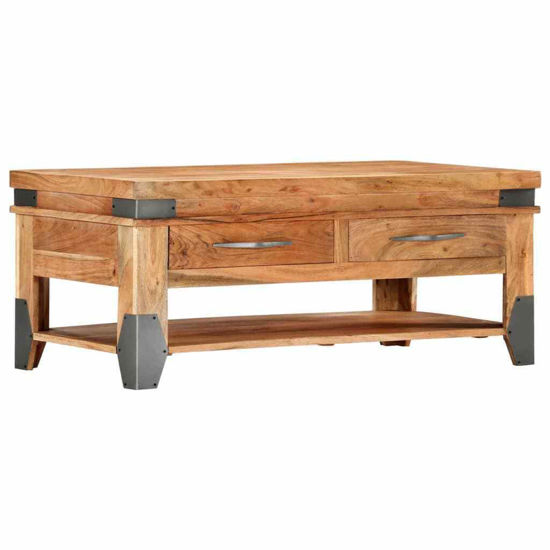 Picture of Solid Wood Coffee Table with Drawers 43" SAW