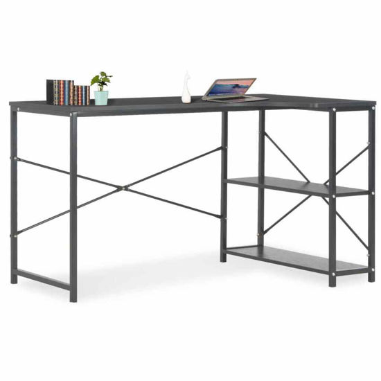 Picture of Computer Desk with Shelves 47" - Black