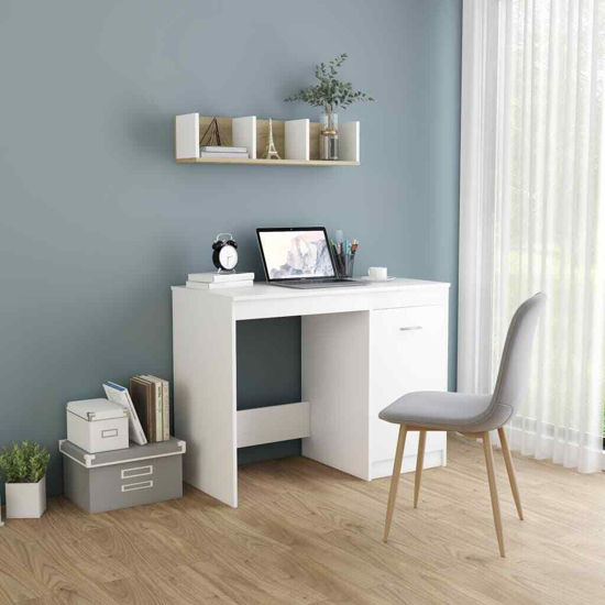 Picture of Home Office Computer Desk with Shelves 39" - White