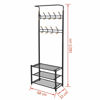 Picture of Hallway Mudroom Clothes Rack with Shoe Storage 27" - Black