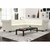 Picture of Living Room L-Shaped Faux Leather Sofa 81" - White