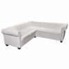 Picture of Living Room L-Shaped Faux Leather Sofa 81" - White