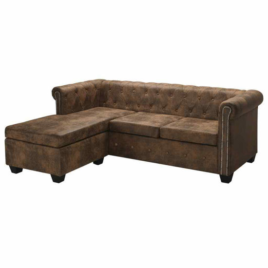 Picture of Living Room Artificial Leather Sofa 79" - Brown