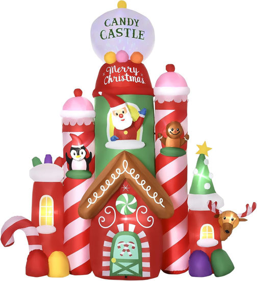Picture of Outdoor Inflatable Christmas Decor Candy Castle - 10ft