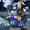Picture of 7' Halloween Inflatable Pirate Ship With Lights