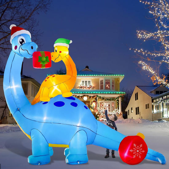 Picture of 10' Christmas Decor Inflatable Dinosaur